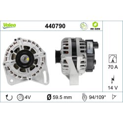 Alternator VALEO 440790 OE Ref 51700675