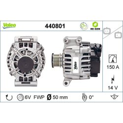 Alternator VALEO 440801 OE Ref 12317553009