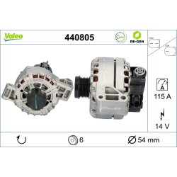 Alternateur VALEO 440805 pour TOYOTA C-HR OE 27060-0Y210 VALEO