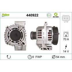 Alternateur VALEO 440922 pour VAUXHALL CORSA OE 1204426