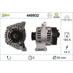 Alternator VALEO 440932 OE Ref 46758246