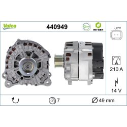 Alternator VALEO 440949 OE Ref A004TJ0391