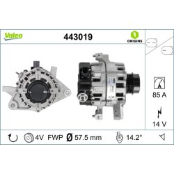 Alternateur VALEO 443019 pour TOYOTA YARIS OE 27060-0Y370 VALEO