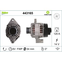 Alternateur VALEO 443165 pour ALFA ROMEO, CHRYSLER, FIAT, LANCIA VALEO