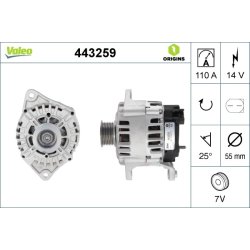 Alternateur VALEO 443259 pour FIAT, IVECO DUCATO, DAILY OE 504009977