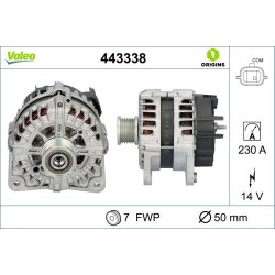 Alternateur VALEO 443338 pour VAUXHALL, RENAULT, OE 95529376 VALEO