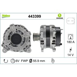 Alternateur VALEO 443399 pour VW PASSAT OE 03L903023R VALEO