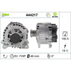 Alternator VALEO 444217 OE Ref 04C903023C