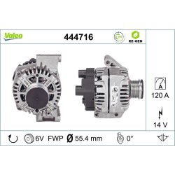 Alternator VALEO 444716 OE Ref 51829383