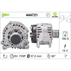 Alternator VALEO 444721 OE Ref 03L903023B