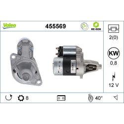 Démarreur VALEO 455569 pour NISSAN OE M002T23181