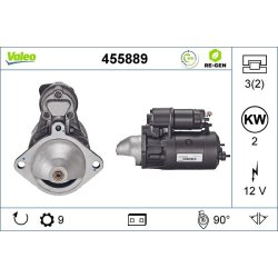 Démarreur VALEO 455889 pour BMW, VAUXHALL 5, OMEGA OE 12412246570 VALEO
