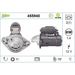 Démarreur VALEO 455940 pour VAUXHALL ASTRA, VECTRA OE 8971502040 VALEO