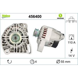 Alternateur VALEO 456400 pour ALFA ROMEO, FIAT, FORD, LANCIA OE 51859043 VALEO