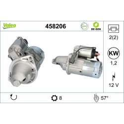 Démarreur VALEO 458206 pour NISSAN OE M001T72981 VALEO