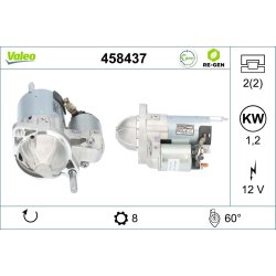 Démarreur VALEO 458437 pour HYUNDAI, KIA OE 3610037210 VALEO