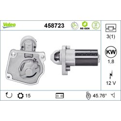 Starter Motor VALEO 458723 OE Ref 1614016380