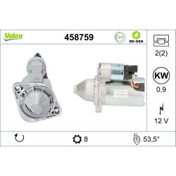 Démarreur VALEO 458759 pour HYUNDAI, KIA OE M000T32571 VALEO