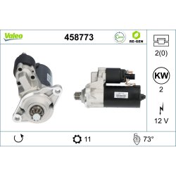 Démarreur VALEO 458773 pour AUDI, SEAT, SKODA, VW OE 02E911023L VALEO