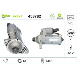 Démarreur VALEO 458782 pour AUDI, SEAT, SKODA, VW OE 02Z911021K VALEO