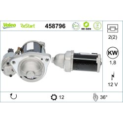 Démarreur VALEO 458796 pour BMW, ROLLS-ROYCE OE 12418621648 VALEO
