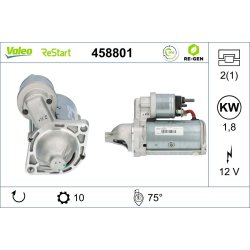 Démarreur VALEO 458801 pour ALFA ROMEO, CITROEN, FIAT, FORD et plus. VALEO