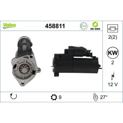 Démarreur VALEO 458811 pour AUDI, SEAT, SKODA OE 03G911023