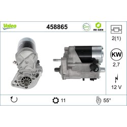 Démarreur VALEO 458865 pour TOYOTA OE 2810030050