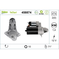 Démarreur VALEO 458874 pour CHEVROLET, VAUXHALL OE 1202227