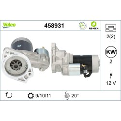 Démarreur VALEO 458931 pour NISSAN ALMERA, PRIMERA, SUNNY VALEO