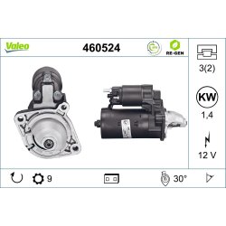 Démarreur VALEO 460524 pour BMW OE 1354823