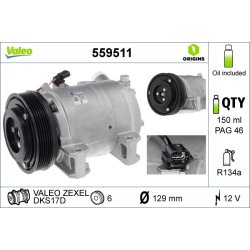 AC Compressor VALEO 559511 OE Ref 92600JP11D