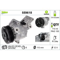AC Compressor VALEO 559618 OE Ref D09W61450