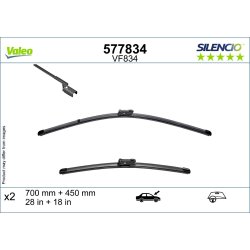 Balai d'essuie-glace VALEO 577834 pour AUDI, NISSAN, SKODA, VW OE 89A998002 VALEO