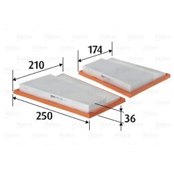 Air Filter VALEO 585430 OE Ref 6420940204