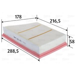 Air Filter VALEO 585451 OE Ref BJ329601AA