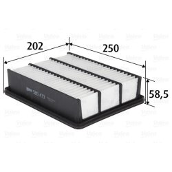 Air Filter VALEO 585473 OE Ref PY8W133A0