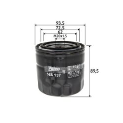 Oil Filter VALEO 586137 OE Ref 31028723