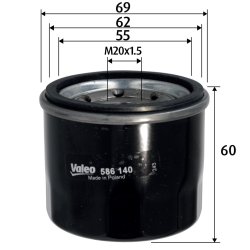 Oil Filter VALEO 586140 OE Ref 1230A040