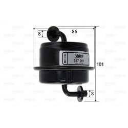 Filtre à carburant VALEO 587051 pour HOLDEN, SUZUKI BARINA, SWIFT