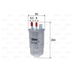 Filtre à carburant VALEO 587072 pour VAUXHALL MERIVA OE 813058