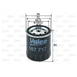 Filtre à carburant VALEO 587717 pour MERCEDES, PUCH OE 5008874