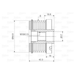 Embrayage de roue libre d'alternateur VALEO 588023 pour DACIA, RENAULT, VALEO