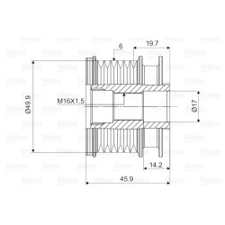 Embrayage de roue libre d'alternateur VALEO 588031 pour MERCEDES OE 2781500060 VALEO