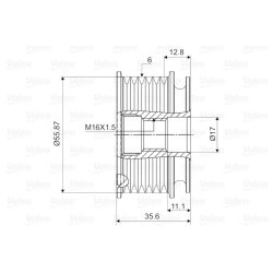 Embrayage de roue libre d'alternateur VALEO 588032 pour AUDI, SEAT, SKODA, VW VALEO