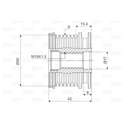 Embrayage de roue libre d'alternateur VALEO 588039 pour MERCEDES OE 6111500160 VALEO