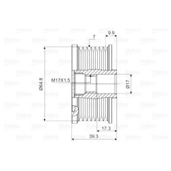 Embrayage de roue libre d'alternateur VALEO 588069 pour NISSAN OE 23151-EB301 VALEO