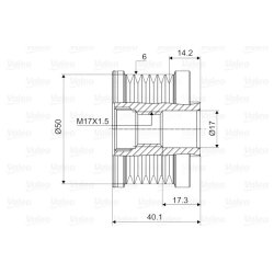 Embrayage de roue libre d'alternateur VALEO 588081 pour NISSAN OE 23151-EL010 VALEO