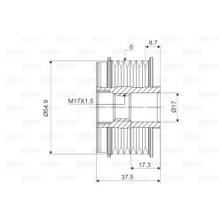 Embrayage de roue libre d'alternateur VALEO 588087 pour CITROEN, MITSUBISHI et plus encore... VALEO