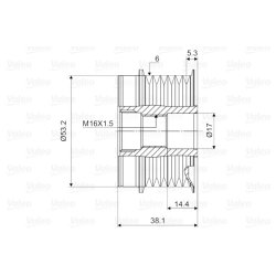 Embrayage de roue libre d'alternateur VALEO 588106 pour MAZDA TRIBUTE VALEO